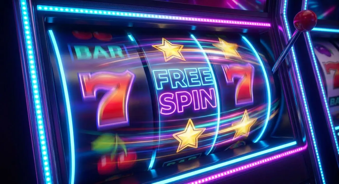 Bobinas de slot em movimento a representar free spins