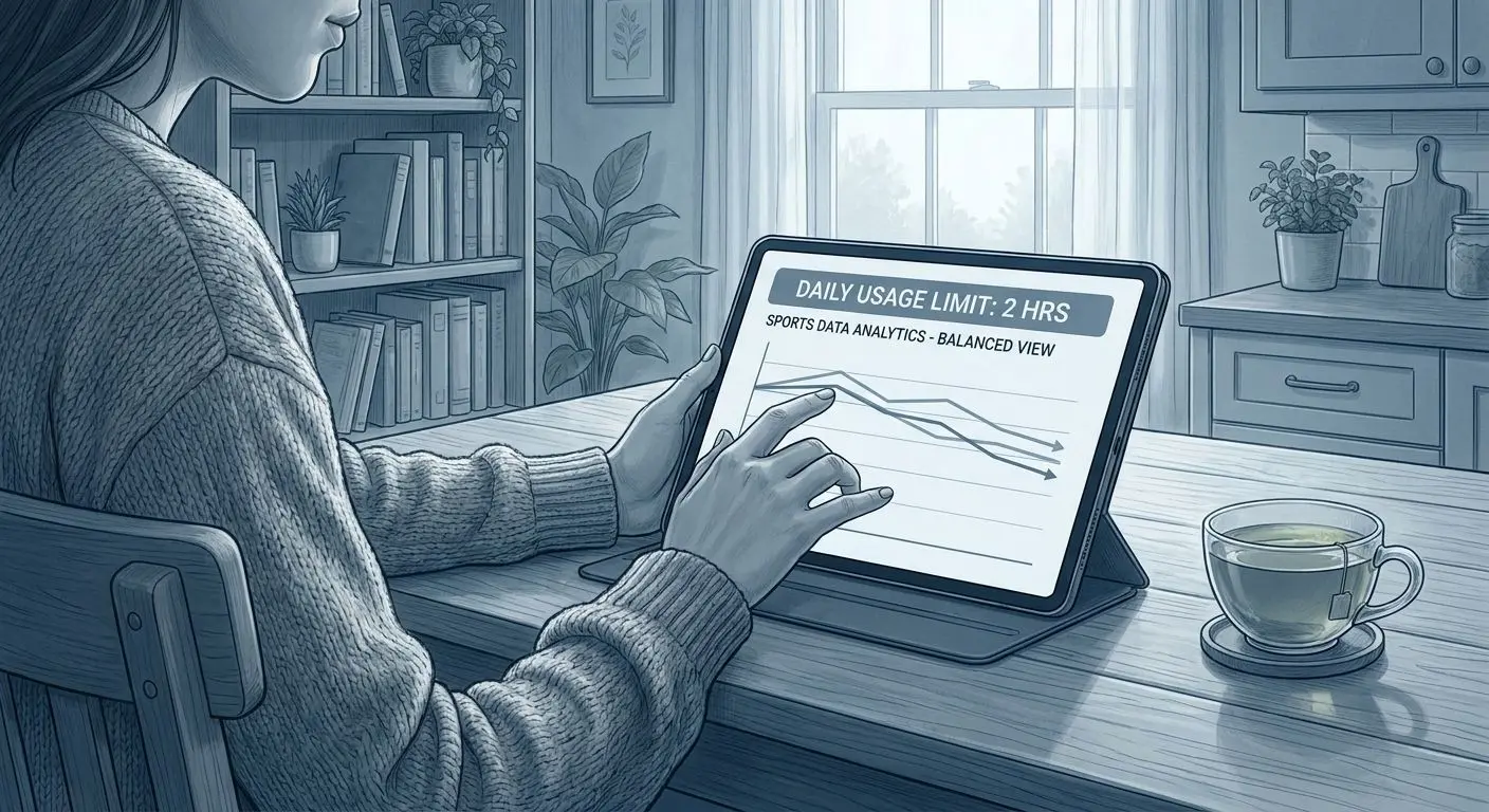 Jogo responsável e definição de limites Utilizador a definir limites no dispositivo para uma experiência segura
