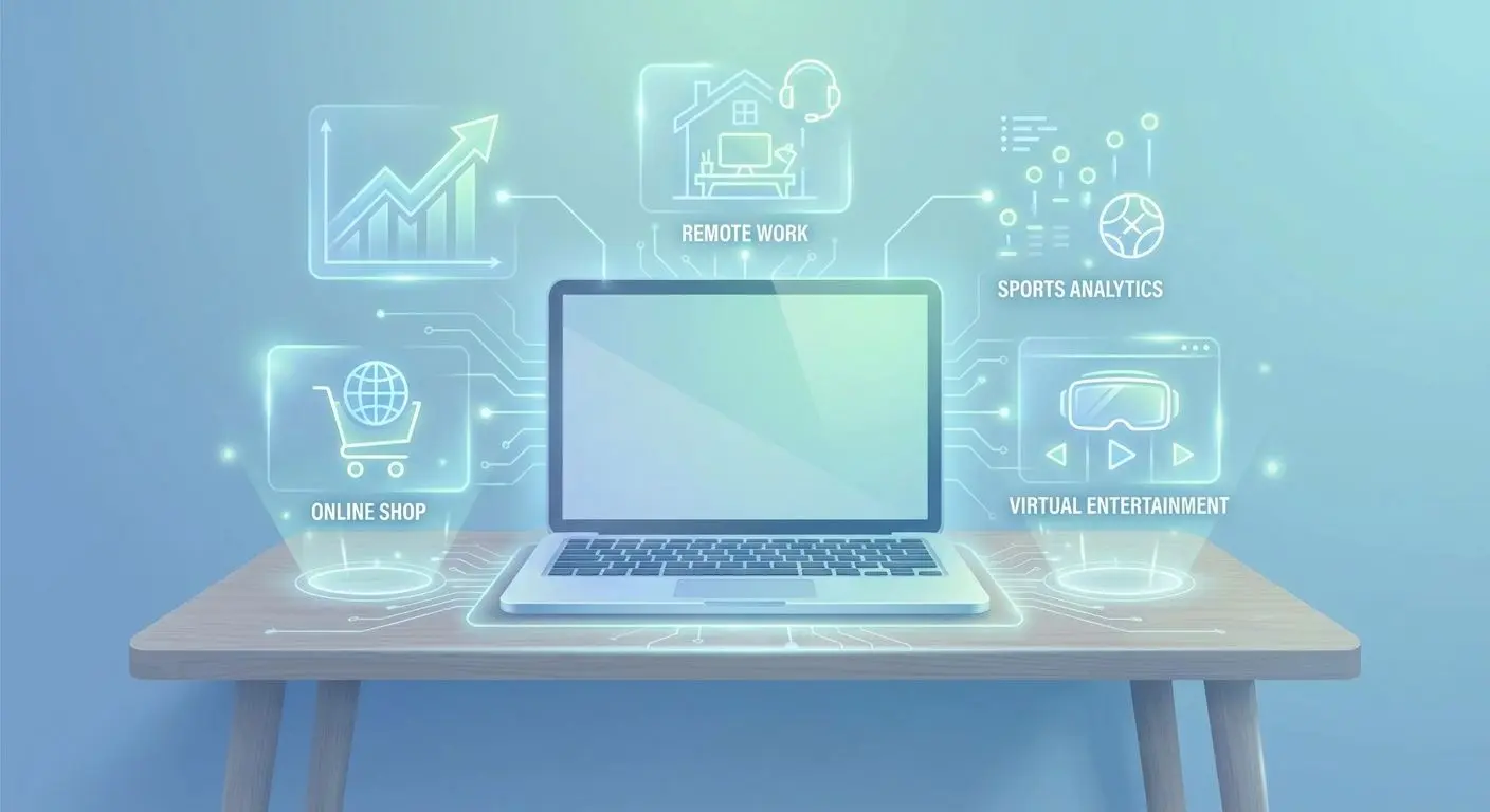 Ilustração de várias formas de rendimento online com portátil e gráficos