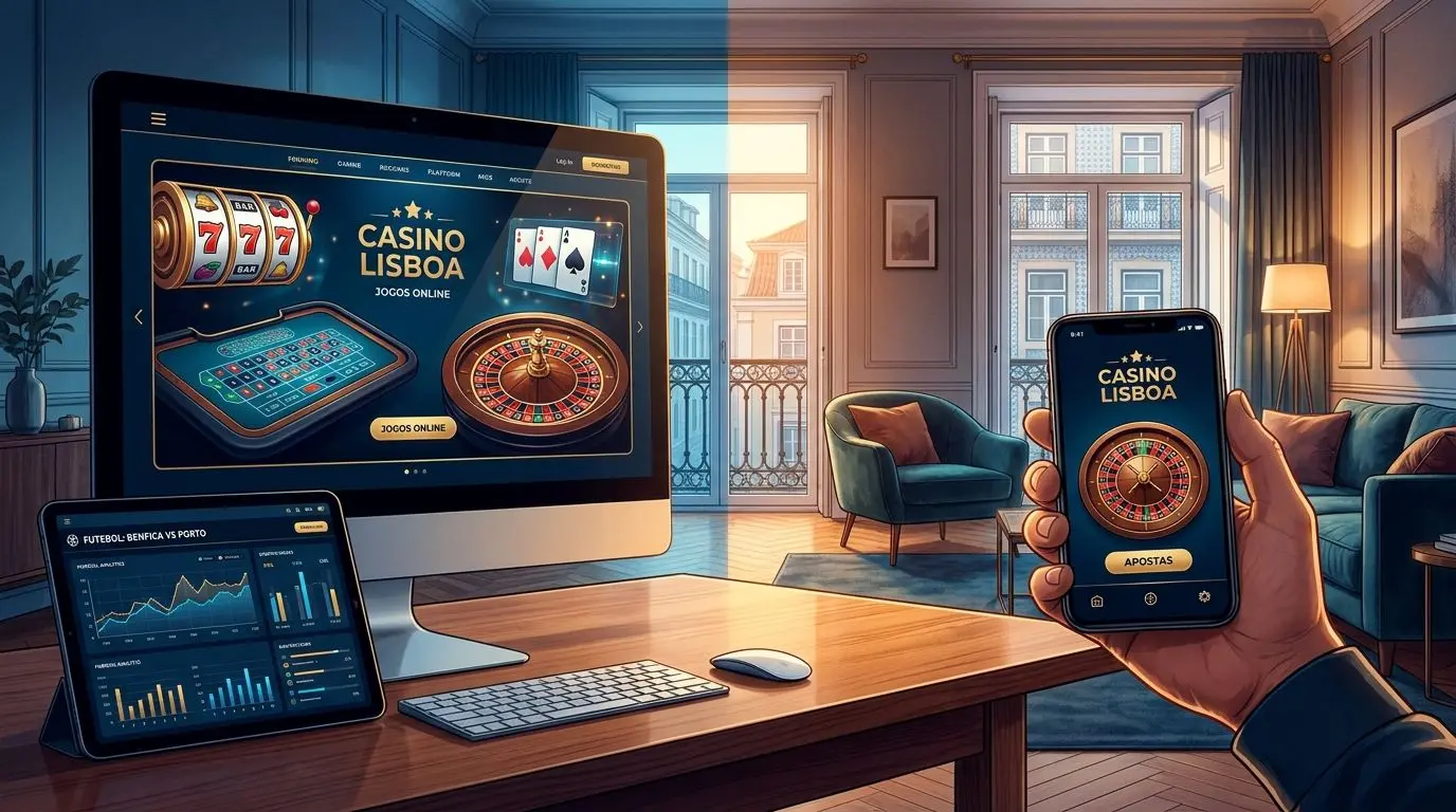 Visão geral da plataforma Solverde online com área de jogos e desporto